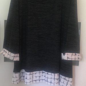 Layered Black Top w/ Look of Shirt Underneath